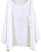 Soojun Women's Essential Casual Loose Solid Cotton Linen Tops Blouses White,White,One Size