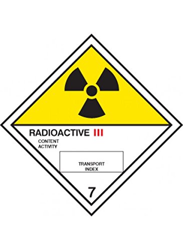 Caledonia Signs 24511U Radioactive III Diamond Sign, Self Adhesive Vinyl, 100 mm x 100 mm, White