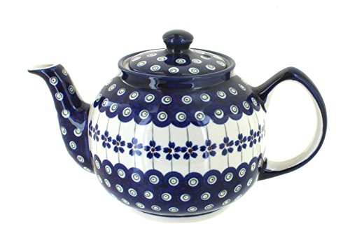 Click Here to See More Images Blue Rose Polish Pottery Flowering Peacock Medium Teapot