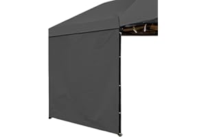 MQoutdoor Ultralight Sidewalls for 10x10 Canopy Tent Silver Coated Side Walls with Tie Rope 1 Piece, Black