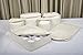 Marathon Housewares KW030008 Deluxe Quilted Damask China Storage Case in Ivory, Set of 6