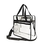 Clear Tote Bag Compliant with NFL & PGA Stadium Security Approved- 12'' x 12'' x 6'' - Sturdy PVC Transparent Bag