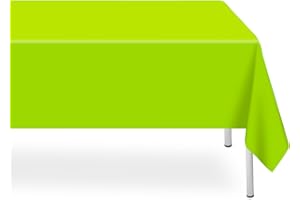 LIKAJON 3 Pack Lime Green Tablecloth, Rectangular Plastic Table Cloths for Parties Disposable, 54x108 in Waterproof Tablecloth for Birthday Party Baby Shower Picnic Valentines