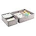 mDesign Fabric Drawer Organizer Bins, Kids/Baby Nursery Dresser, Closet, Shelf, Playroom Organization, Hold Clothes, Toys, Diapers, Bibs, Blankets, Lido Collection, Set of 2, 2 Pack, Linen/Tan
