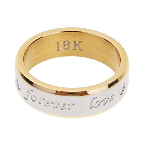 FINIFLY Sleek Modernï¼ŒEngagement Forever Love Letters Stainless Steel Couple Rings Jewerly(Men/7) Classic