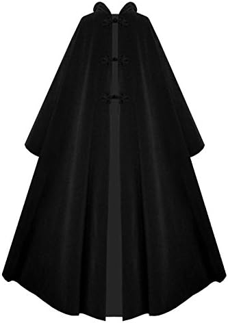 Victorian Vagabond Hooded Steampunk Historical Medieval Gothic Cape Cloak (Black)