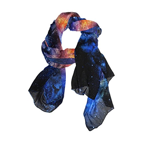MRMIAN Nebula Starry Universe Galaxy Space Long Polyester Scarf Wrap Stole