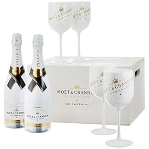 Moet & Chandon Ice Imperial Champagner in Holzkiste mit 4 Acryl-Gläsern (2 x 0.75 l)