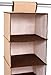 Internet's Best Hanging Closet Organizer - 6 Shelf - Clothing Sweaters Shoes Accessories Storage - Brown - College Dorm Kids Room Essential - Beige