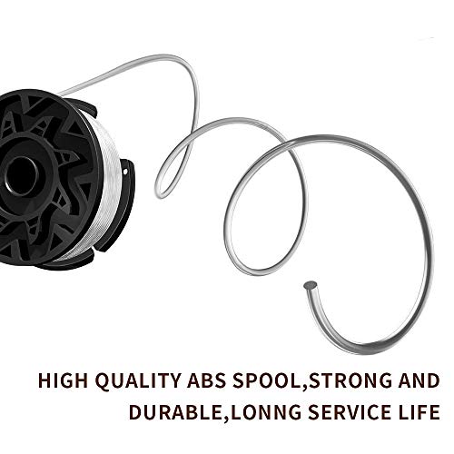DLseego Trimmer Spools Compatible with Black Decker AF-100 LST420 GH900 Weed Eater Replacement Spools Edger, Auto Feed 30ft 0.065" with RC-100-P Covers (8 Replacement Spool, 1 Trimmer Cap)