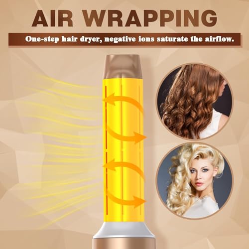 7 IN ONE BLOW DRYER BRUSH, NEGATIVE ION HAIR DRYER BRUSH SET UPGRADE HOT AIR BRUSH AIR STYLER CURLING WRAP AIR CURLER, CURLING IRON HAIR STYLING TOOLS AS A GIFT FOR STRAIGHT/CURL/DRYING/SMOOTHING