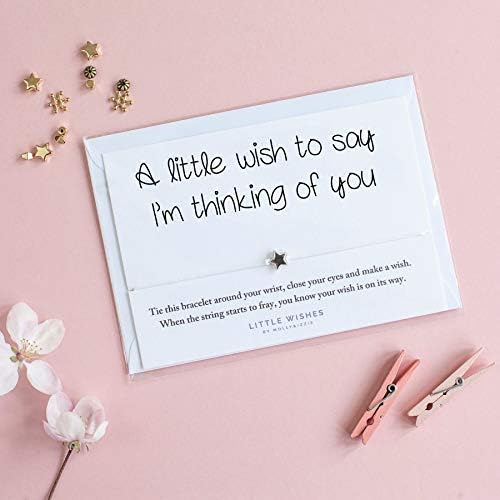 A Little Wish to Say I'm Thinking of You Charm Bracelet with Envelope Good Luck Present Birthday Christmas Card