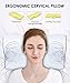 Powsure Memory Foam Pillow, Orthopedic Sleeping Contour Pillows to Lower Neck Pain, Ergonomic Cervical Bed Pillow for Side Sleepers, Back Stomach with Washable Free Bamboo Fiber Pillowcase (White)