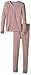 Burt's Bees Baby Adult Organic 2-Piece Pajama Set,Cranberry Candy Cane,Small