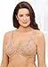 Full Figure Plus Size Wonderwire Front-Closure Stretch Lace Bra Underwire #9245 Café