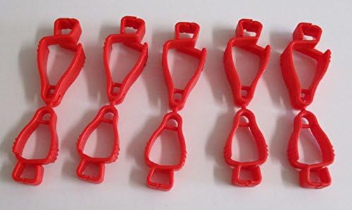 Handi Klip® Glove Guard Safety Clip (5 Pack) - Made in the USA (Fire Red)