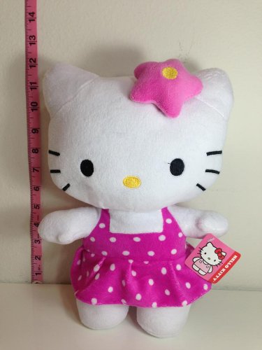 Hello kitty plush doll toy - pink poka dot