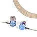 i.VALUX Hybrid 10mm Dynamic Balanced Armature (BA) Dual-Driver in Ear Monitors IEMS Wood Noise-isolating HI-FI Headphones Headset,Red (Blue&Burlywood)