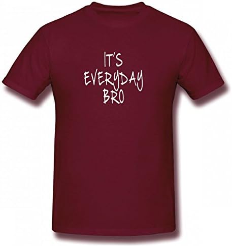MCEOO It's Everyday Logo Bro Tshirt Printed Cotton T-Shirts Tops Logo Best Quality Men's Tee Burgundy