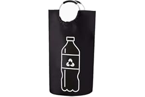 Foldable Laundry Basket & Toy Storage Bag, Large Capacity Non-Woven Fabric Hamper for Clothes Recycling Bottles, Space Saving