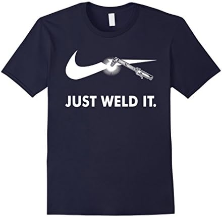Men's Just Weld It T shirt for funny welder welding symbol Large Navy