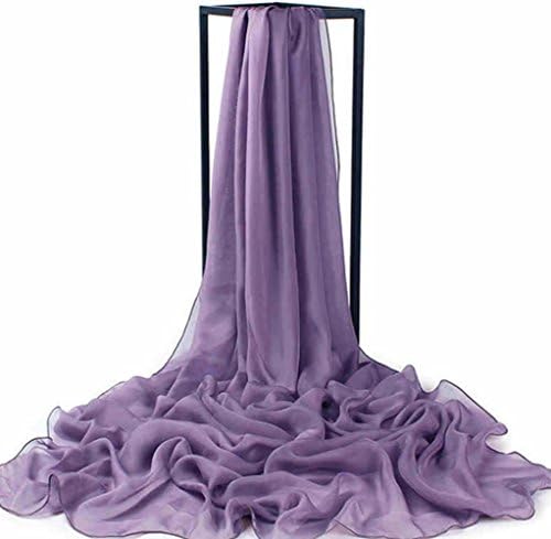 SRFANS 2017 Long Plus Size Solid color Silk Scarf Scarves Lightweight Sunscreen Shawls for Women 180cmX110CM (purple)