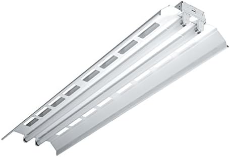 Metalux IAF-232-UNV-EB81-U Fluorescent Striplight Fixture, 2 Lamp, 4' Apertured Uplight Industrial, CEE Listed Electronic Ballast, T8, Flip-Up Sockets