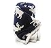 Shannon & Scott Jacquard/Sherpa with Moose Design Oversized Luxury Throw Blanket 60 in x 70 in (Blue)