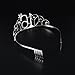 Frcolor Crystal Rhinestone Birthday Crown Sweet 16 Birthday Tiara (Silver)