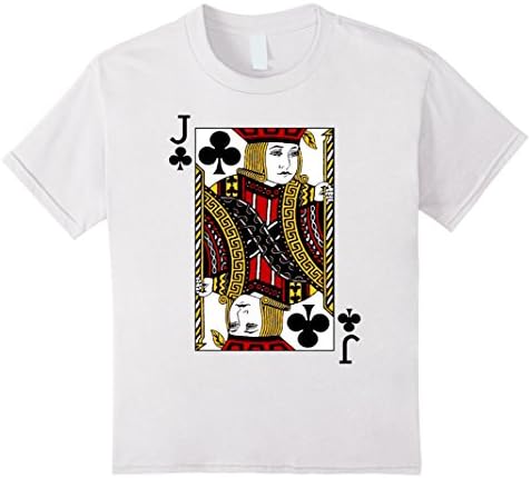 Kids Jack of Clubs Playing Card Costume T-Shirt 12 White
