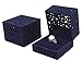 LittleTiger Pierced Velvet Jewelry Box for ring engagement gift wedding favor (Purple)