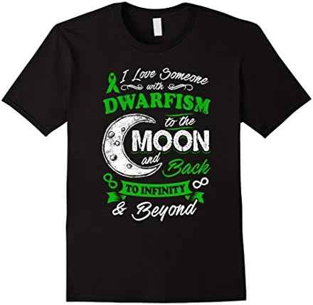 Men's Dwarfism Awareness Moon Back Love T Shirt 3XL Black
