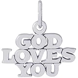 Rembrandt Charms God Loves You Charm, Sterling Silver
