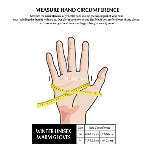 image for Touch Screen Gloves, TRENDOUX Unisex Knit Winter 360° Whole Palm Touc