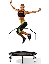 Cama elástica plegable Marcy para entrenamiento cardiovascular, con mango ASG-40, color negro