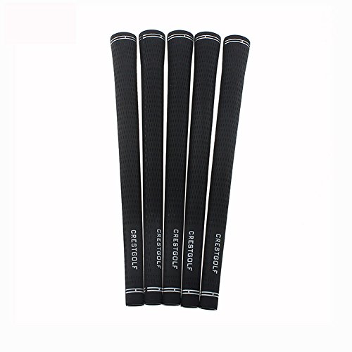 Kofull CRESTGOLF Golf Club Grips-13pcs,Anti-slip Rubber 4 Color available Unisex for Golf Iron & Wood (black)