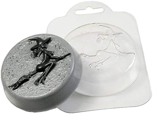 1pc Witch Halloween Moon Gothic Magic Round Plastic Soap Making Mold Gift for Her for Him Mould 72x72x18mm
