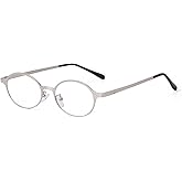 JUDOO Fashion Glasses for Women Men, Y2K Oval Blue Light Glasses Metal Rose Gold Silver Black Fake Glasses with Clear Lens