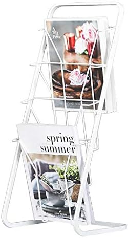 LQQFF Folding floor display stand Simple magazine shelf Nordic information newspaper and magazine rack floor landing display stand Brochure display stand (Color : Black)