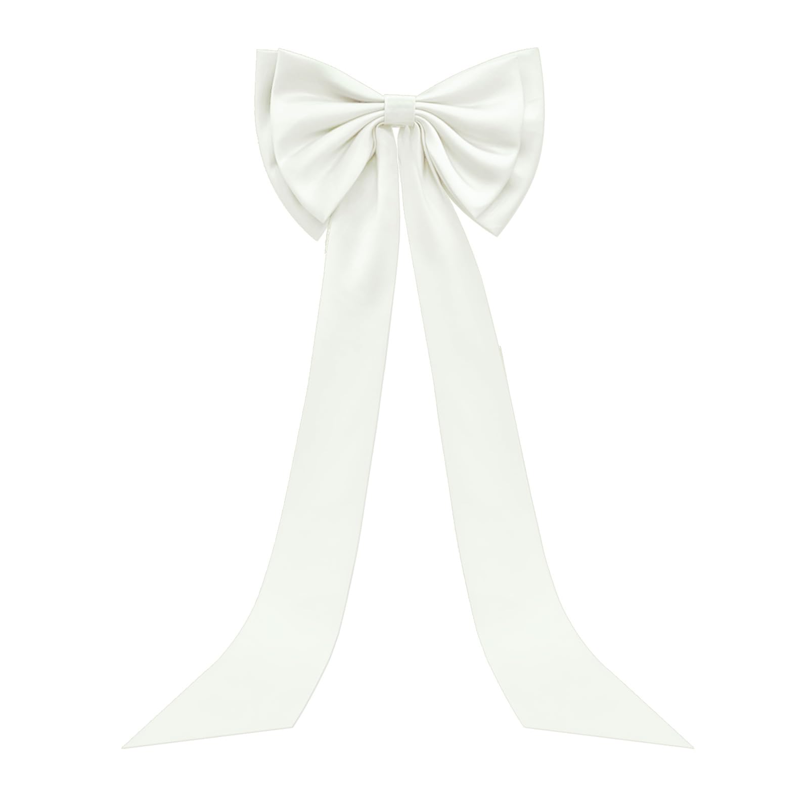 Photo 1 of Large Satin Bow for Backdrop, 59" x 15" Giant Bow Ribbon Tie for Themed Room Wall Decor Ormanents Door Wedding Engagement Bachelorette Shower Bridal Christmas Tree Decoration (White, 15x59 Inches)