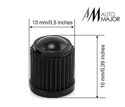 AUTOMAJOR Car Tire Valve Caps - Universal Tire Stem Covers Best for Cars, SUV, Bike, Bicycle, Trucks, Motorcycles - Heavy-Duty, Airtight, Leak-proof Seal, Screw-On, Easy-to-Use Stem Caps 20 pack Black