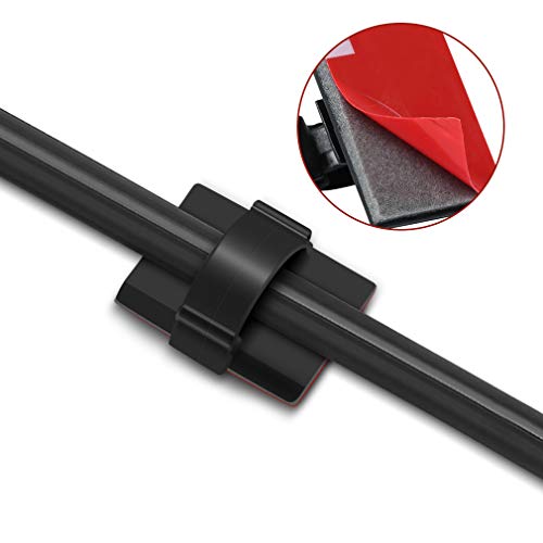 JIRVY Self Adhesive Cable Clips Black Management Wire Clip Cord Holder 100 Pack (Black)