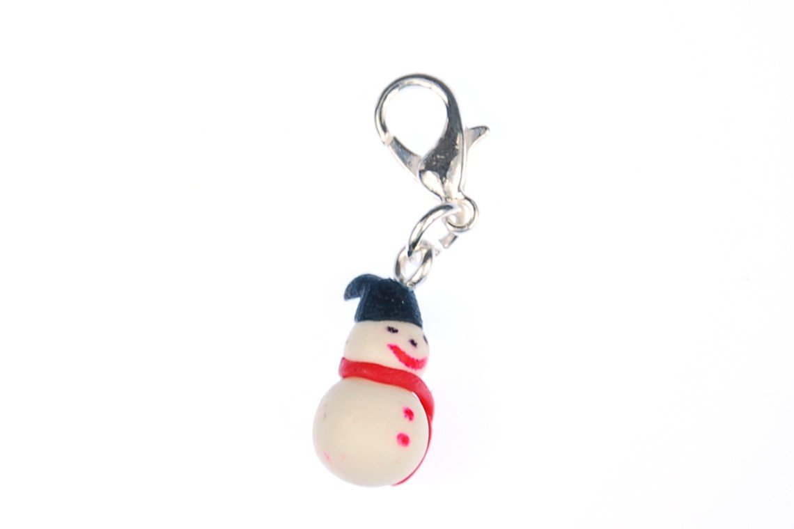 Miniblings Snowman Charm Pendant For Bracelet Snow Colorful Mix With Cap