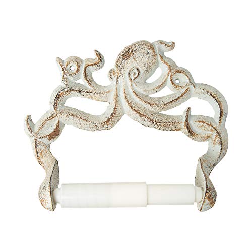 Decorative Cast Iron Octopus Toilet Paper Roll Holder Wall Mounted
