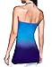 BAIFERN Women's Halter Off-Shoulder Backless Gradient Blouses (X-Large, Blue)