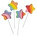 Rhode Island Novelty 2-Inch Multi Color Swirl Rainbow Star Lollipops, Individually Wrapped, 4-Inch Stick (12-Units)