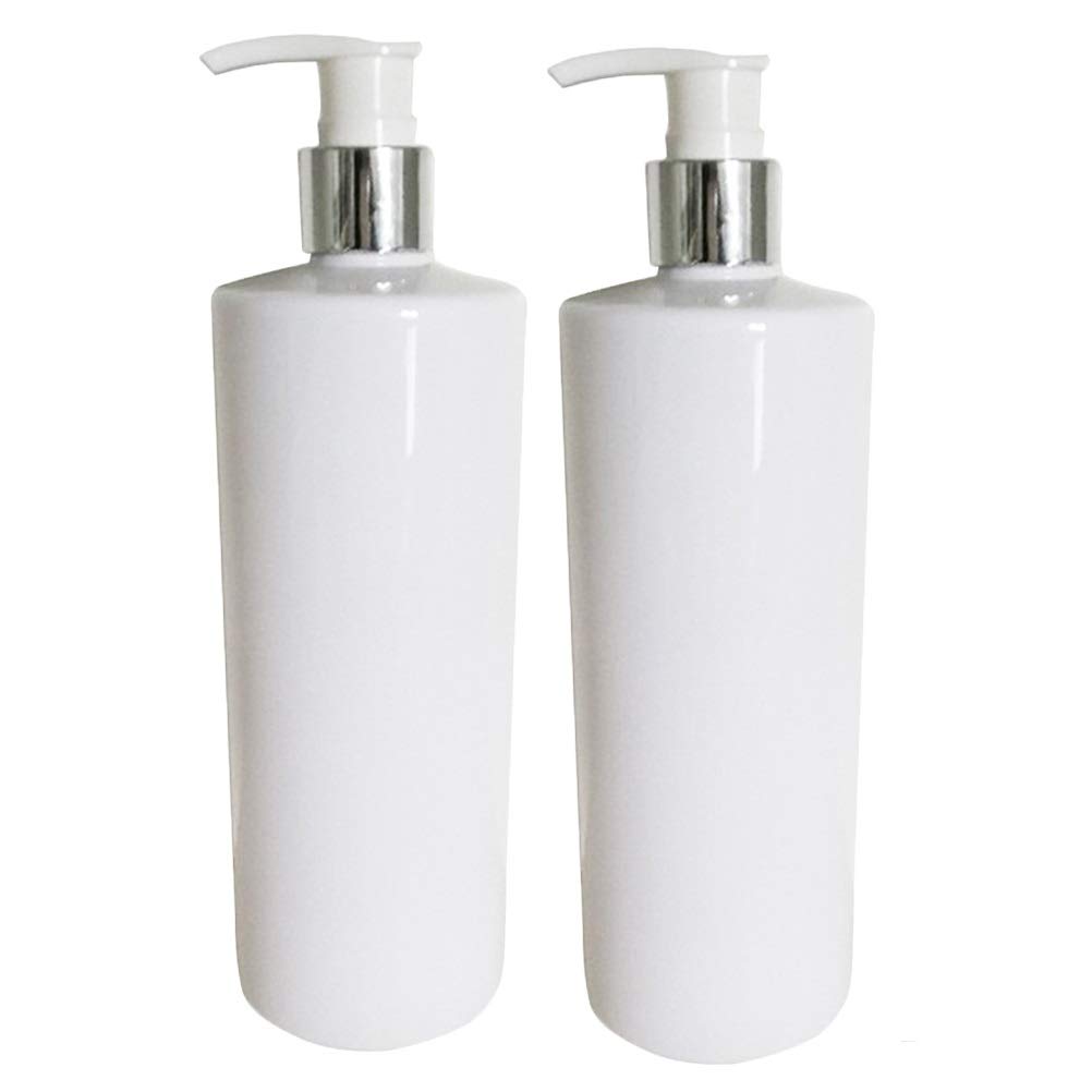 TOPBATHY 2pcs 500ml Lotion Soap Pump Bottle Dispenser Hand Soap Lotion Empty Bottles for Liquid Soap Hand Sanitizer Shampoo (Transparent +White)