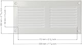 EUROPLAST 200x100mm White Metal Air Vent Grille with Insect Mesh 8x4" view 2