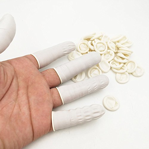 MyAoKuE-UP Finger Cots Medium Latex Free Finger Cot Disposable Anti Static Protective Rubber Fingertips, 300 Pcs