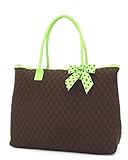 Belvah Extra Large Quilted Solid Pattern Tote Handbag - Choice of Colors